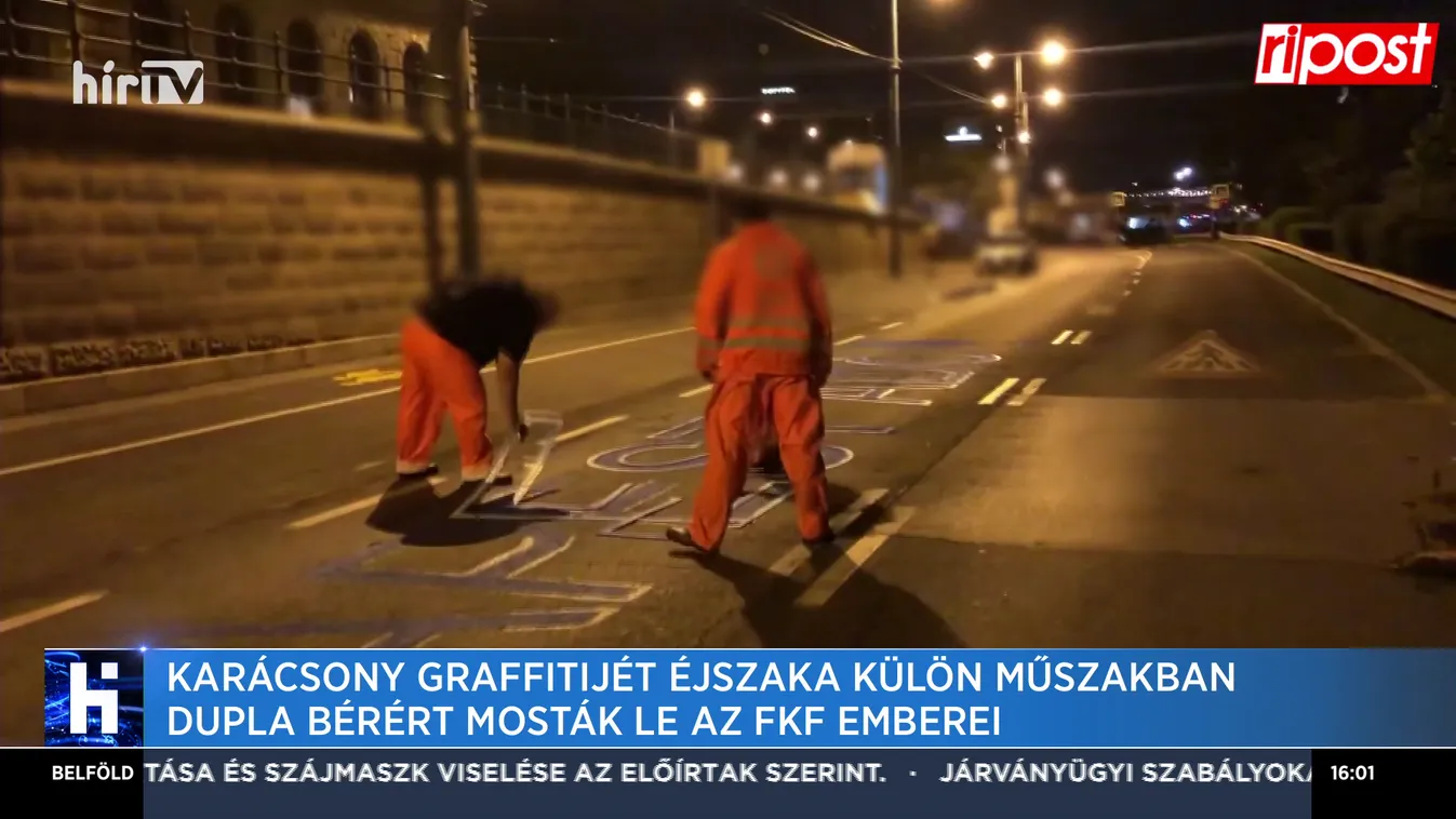 Karácsony graffitijét éjszaka külön műszakban dupla bérért mosták le az FKF emberei