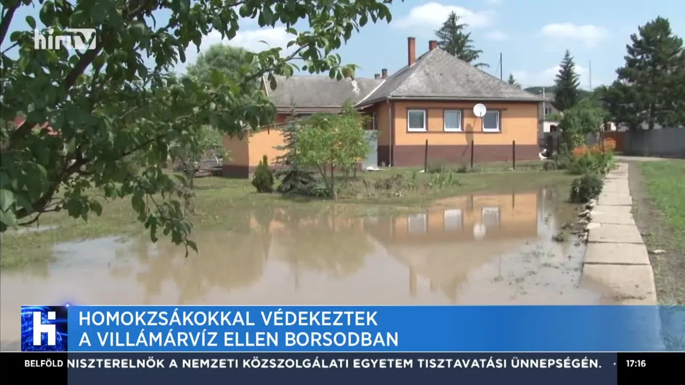 Homokzsákokkal védekeztek a villámárvíz ellen Borsodban