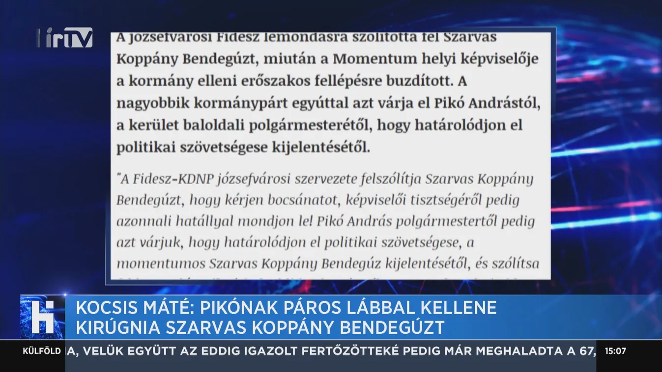 Kocsis Máté: Pikónak páros lábbal kellene kirúgnia Szarvas Koppány Bendegúzt