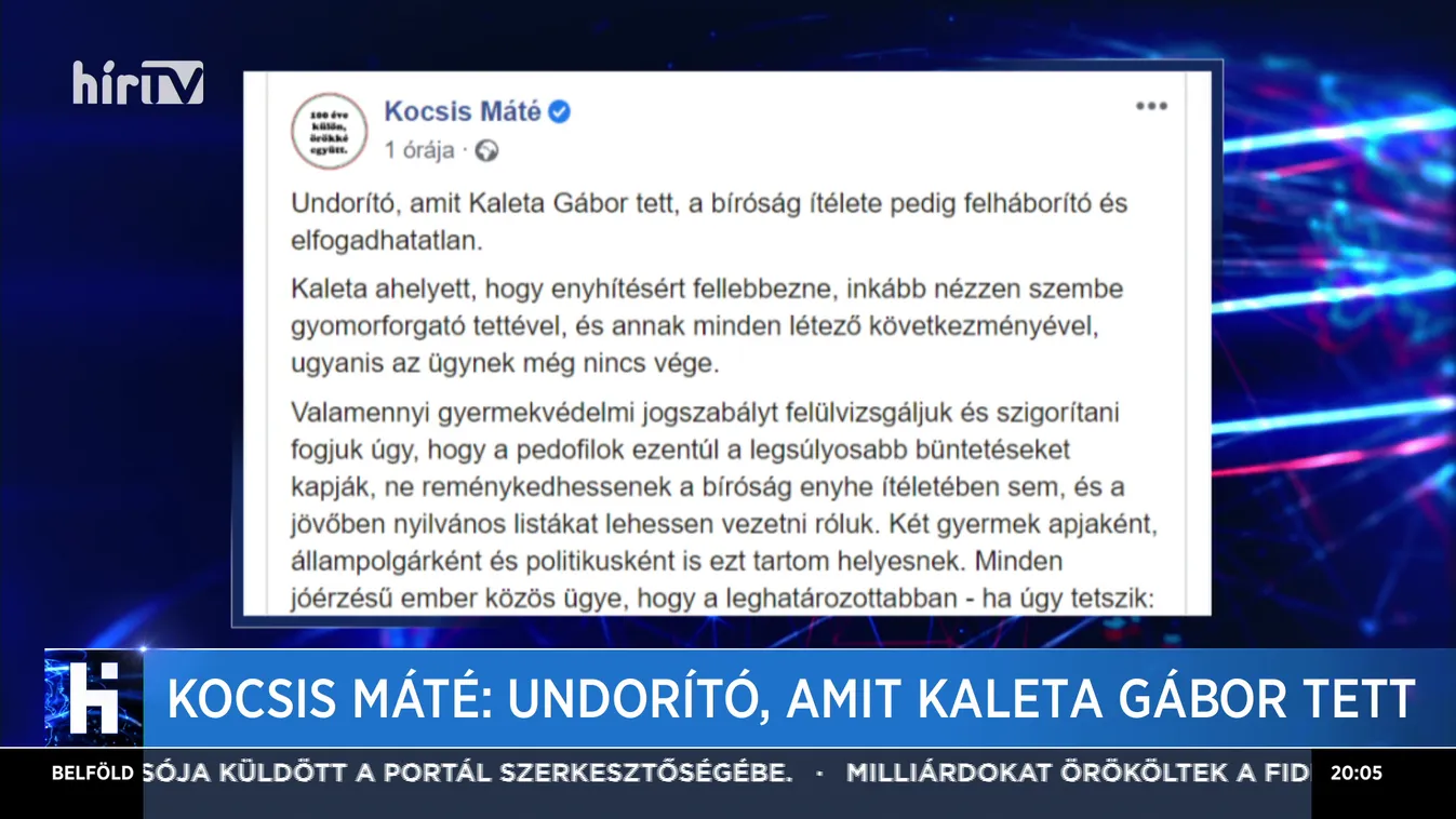 Kocsis Máté: Undorító, amit Kaleta Gábor tett