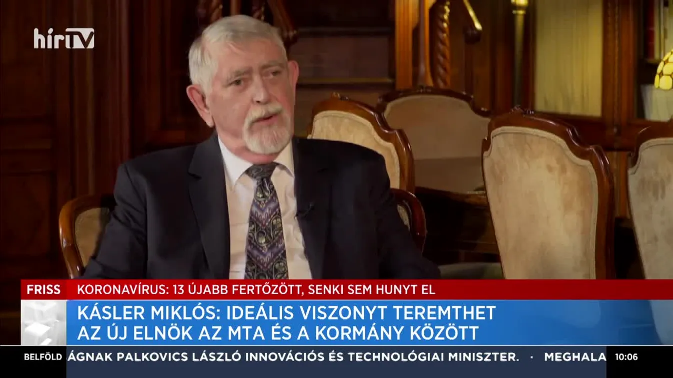 Kásler: Ideális viszonyt teremthet az új elnök az MTA és a kormány között