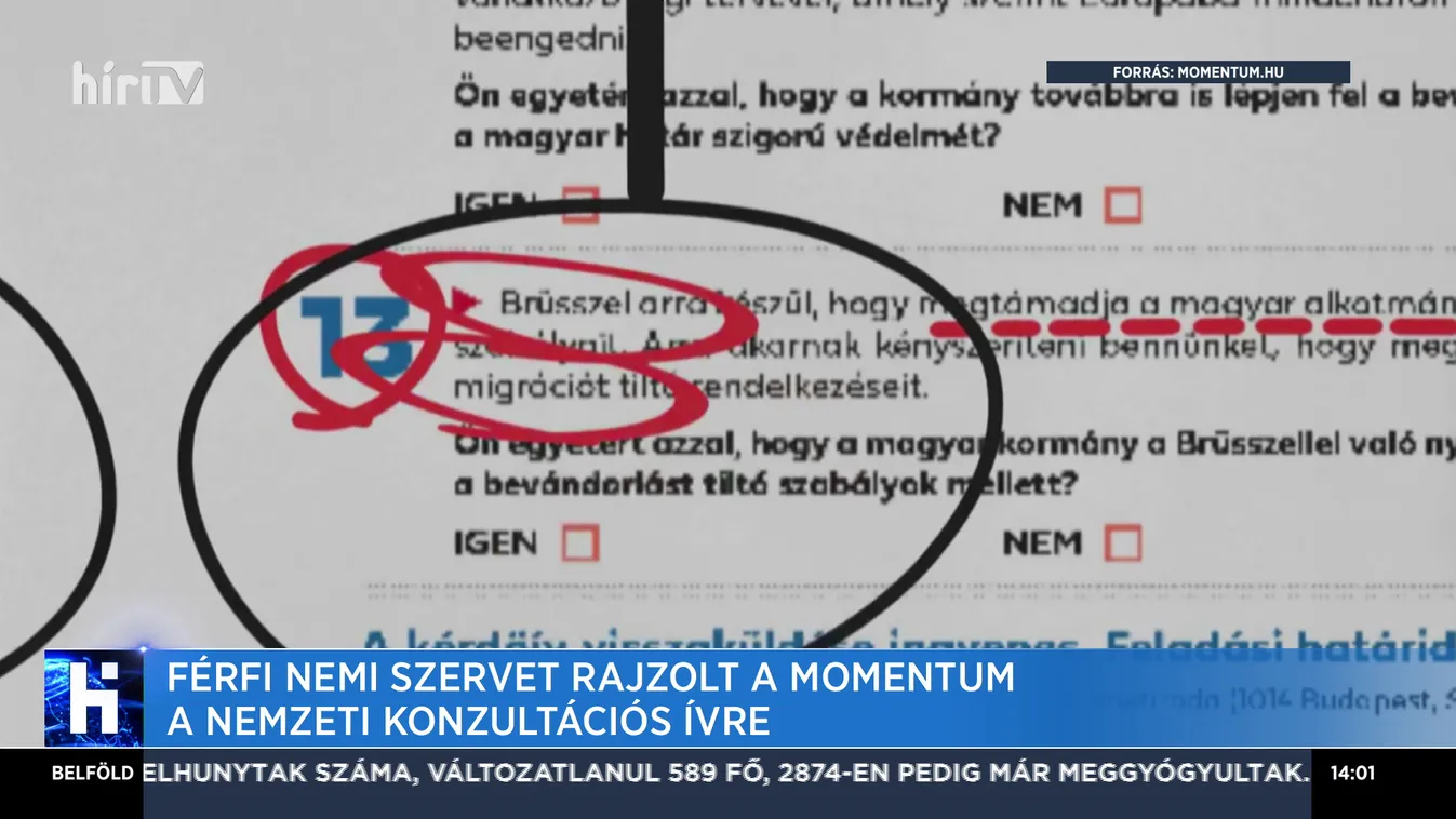 Férfi nemi szervet rajzolt a Momentum a nemzeti konzultációs ívre