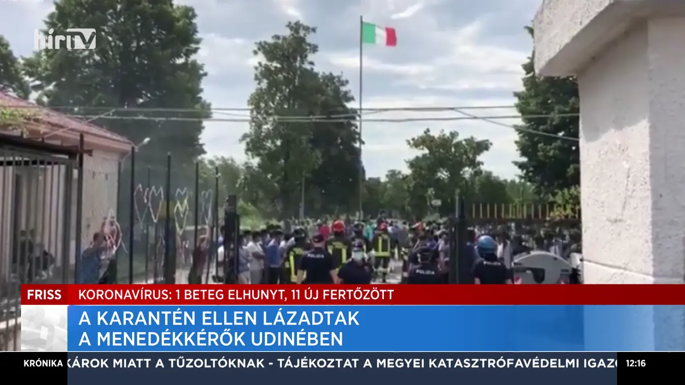 A karantén ellen lázadtak a menedékkérők Udinében