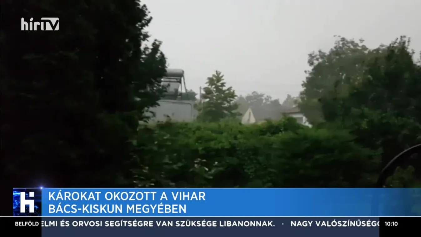 Károkat okozott a vihar Bács-Kiskun megyében