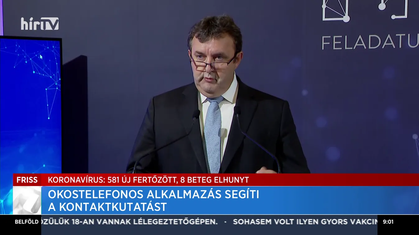 Palkovics: Okostelefonos alkalmazás segíti a kontaktkutatást