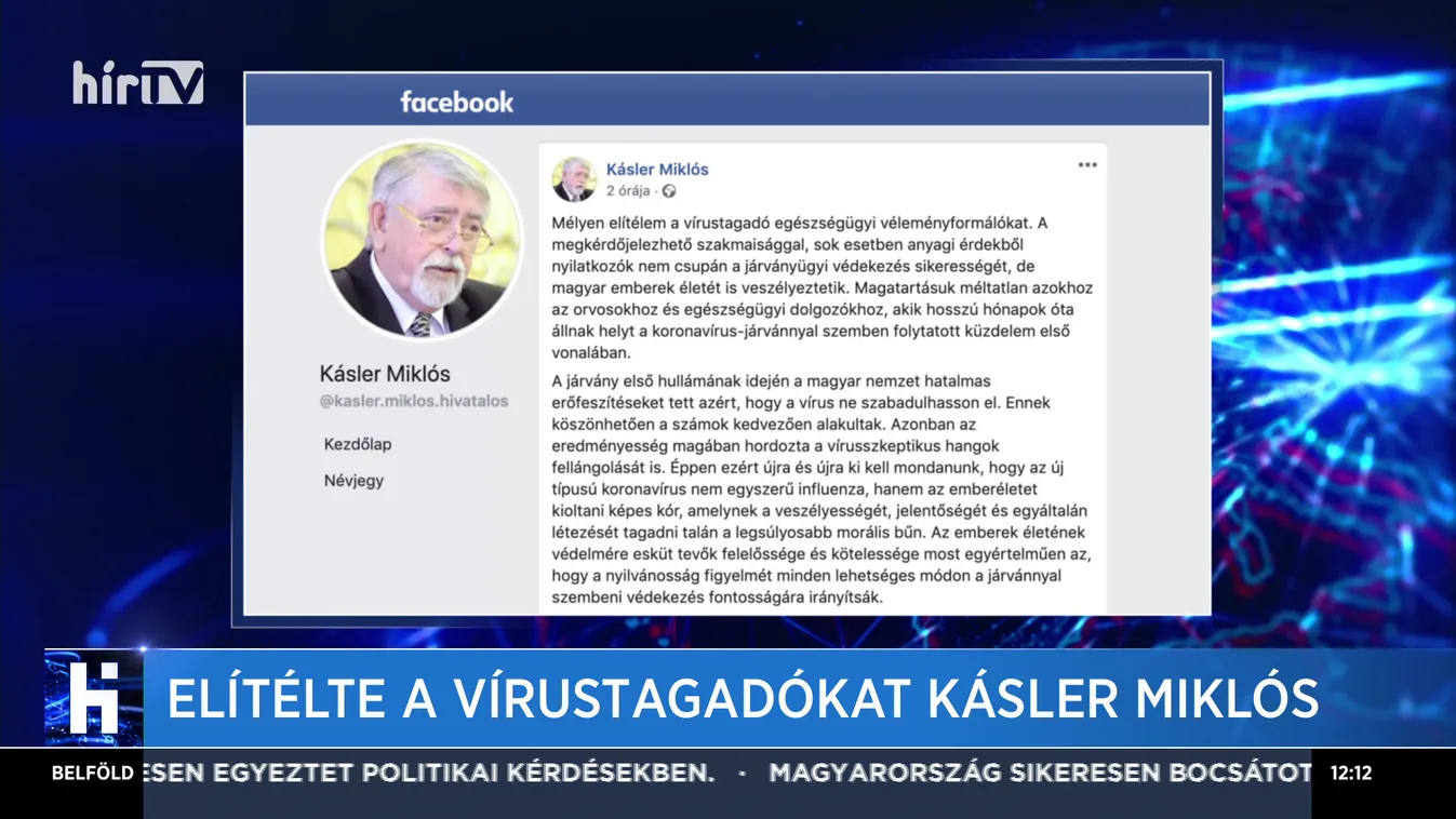 Elítélte a vírustagadókat Kásler Miklós