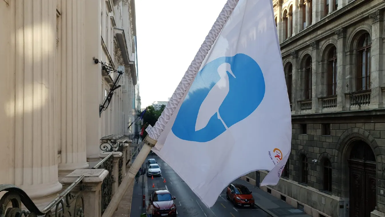 Kitűzték a babazászlót az Emmi épületére