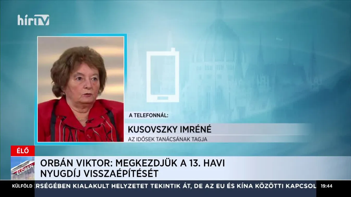Kusovszky Imréné: Bármi lesz a gazdasági életben megkapjuk a 13. havi nyugdíj 25 százalékát