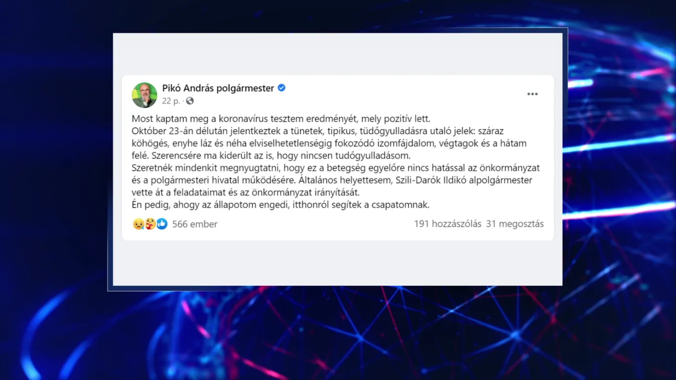 Pikó András elkapta a koronavírust