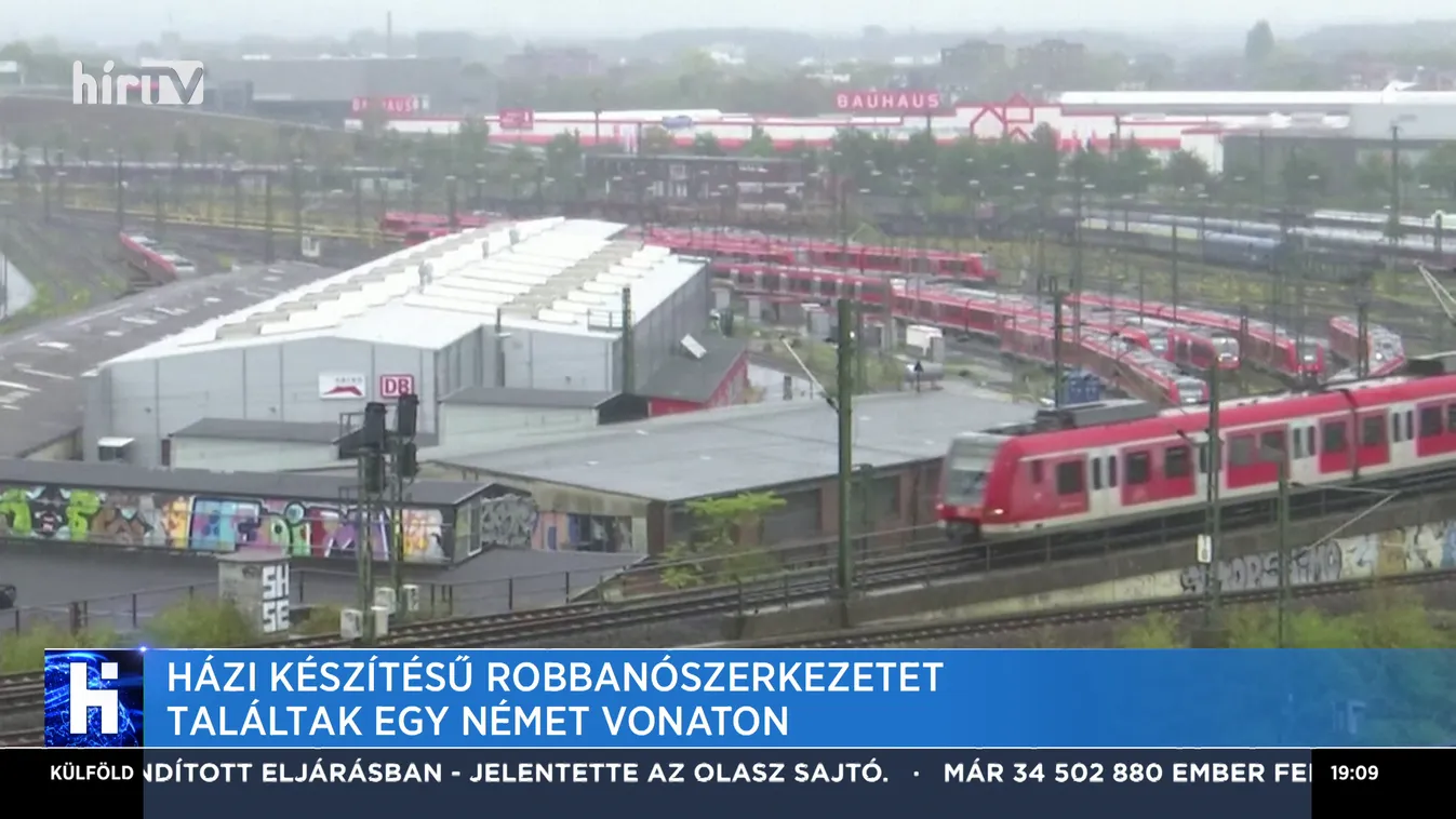 Házi készítésű robbanószerkezetet találtak egy német vonaton