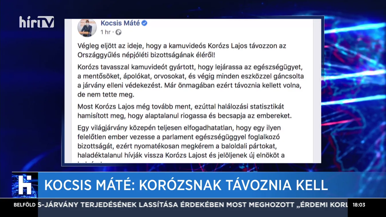 Kocsis Máté: Korózsnak távoznia kell