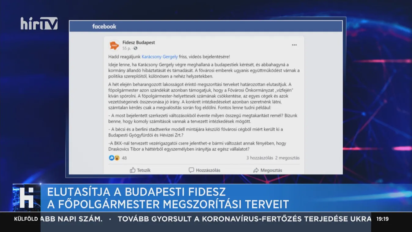 Elutasítja a budapesti Fidesz a főpolgármester megszorítási terveit