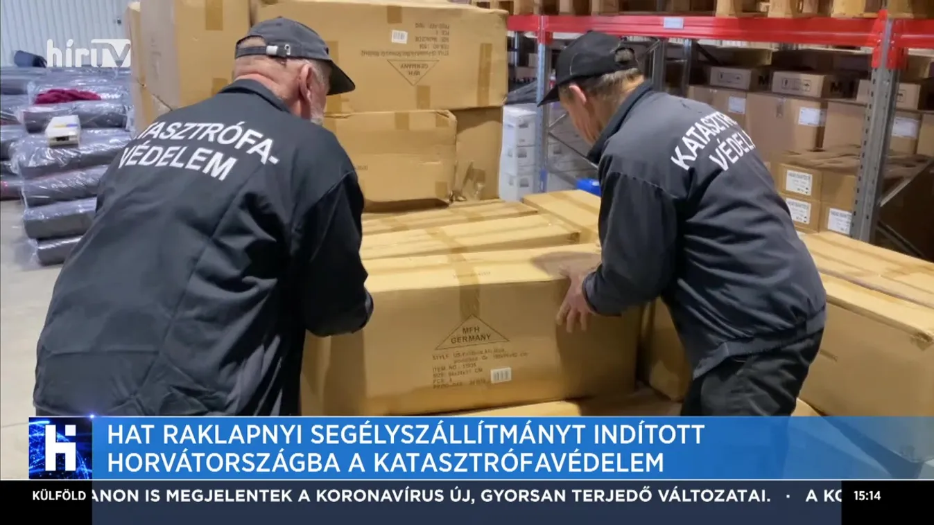 Hat raklapnyi segélyszállítmányt indított Horvátországba a katasztrófavédelem