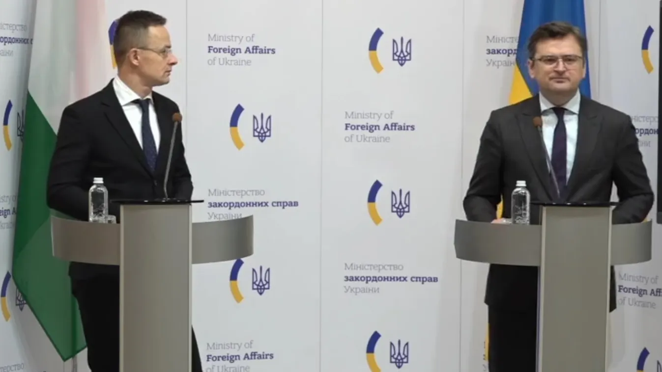 Szijjártó Péter ukrán kollégájával tartott sajtótájékoztatót
