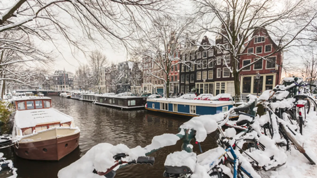 Hollandiában közlekedési fennakadásokat okoz a rendkívüli havazás