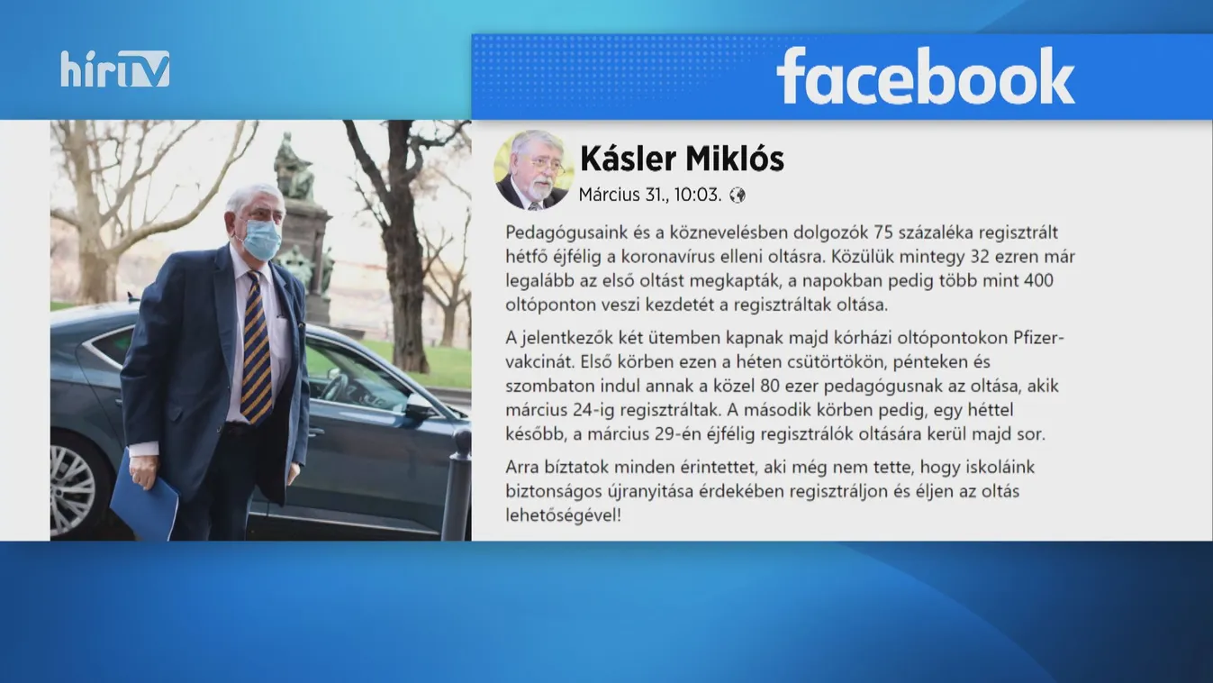 Mintegy 80 ezer pedagógus oltása kezdődik meg csütörtökön