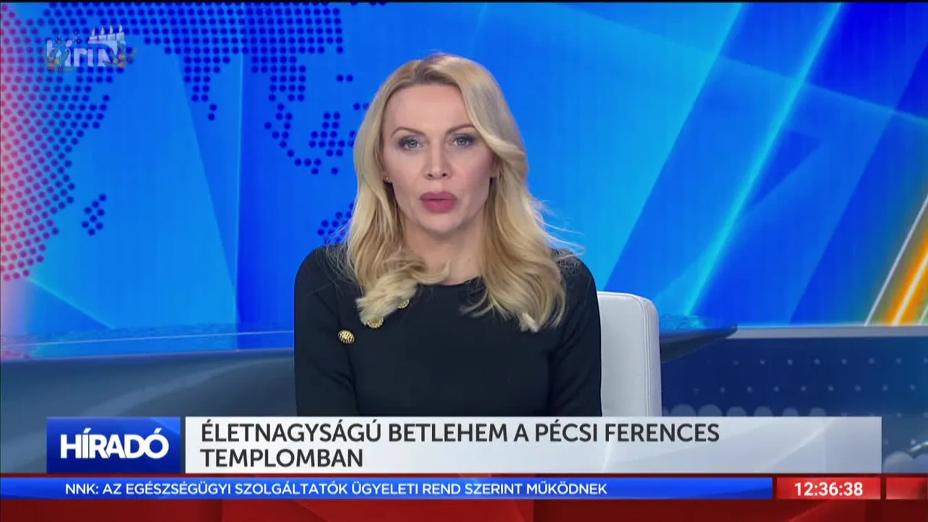 Életnagyságú betlehem a pécsi ferences templomban