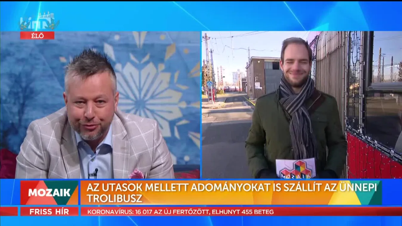 Mozaik - Az utasok mellett adományokat is szállít az ünnepi trolibusz