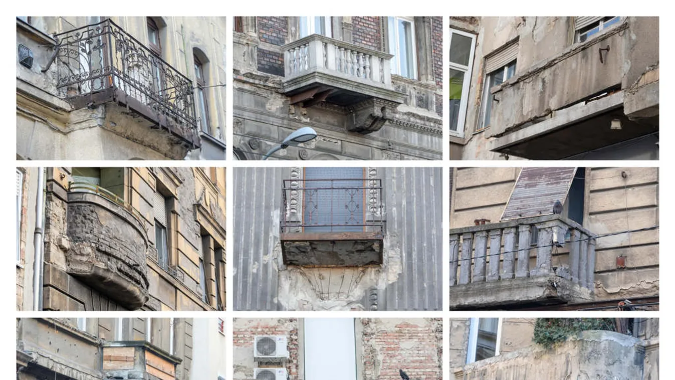 Teli van életveszélyes erkélyekkel Budapest: 10 perc alatt 7 omladozót számoltunk össze
