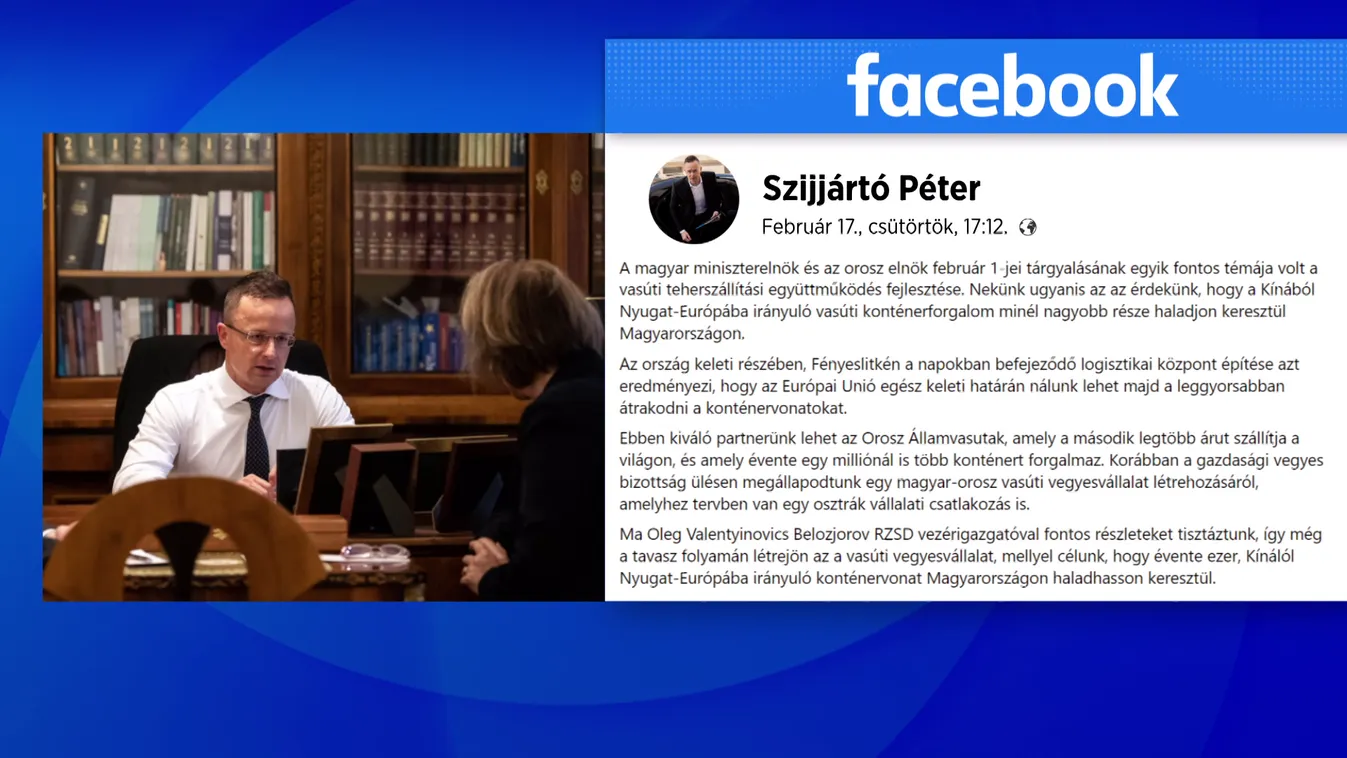Szijjártó Péter: Létrejön a magyar-orosz vasúti vegyesvállalat
