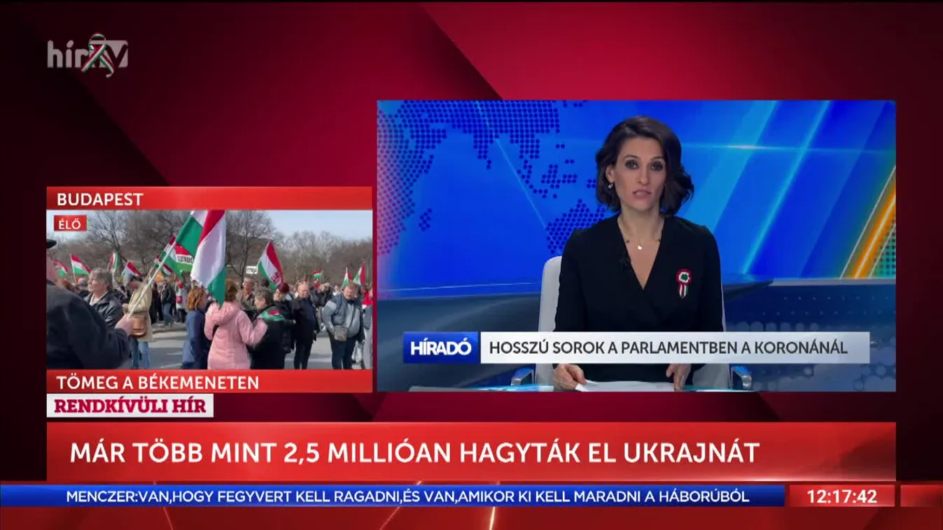 Hosszú sorok a Parlamentben a koronánál