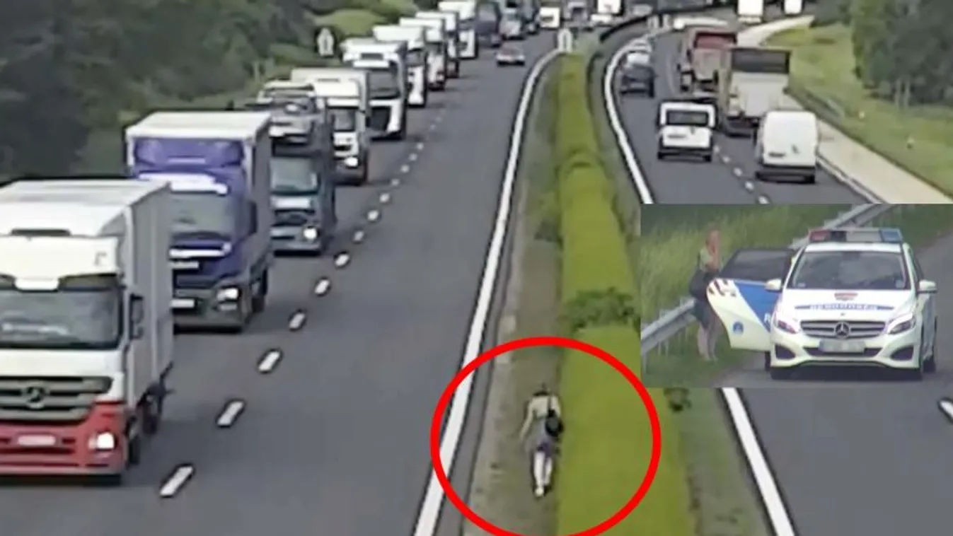 Győrbe indult el gyalog, az M1-es közepén