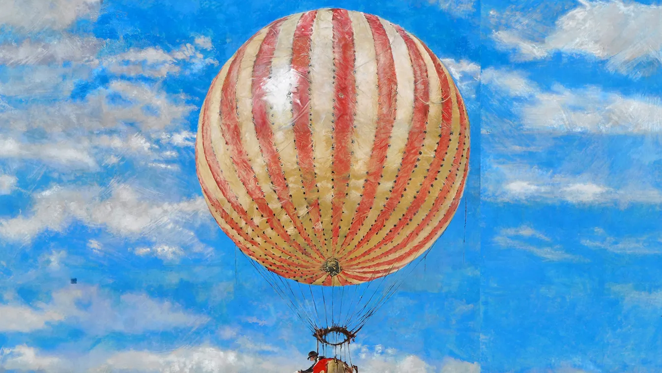 A Neopaint Works tűzfalfestő csoport legújabb monumentális alkotása: Szinyei Léghajója 500m2-en