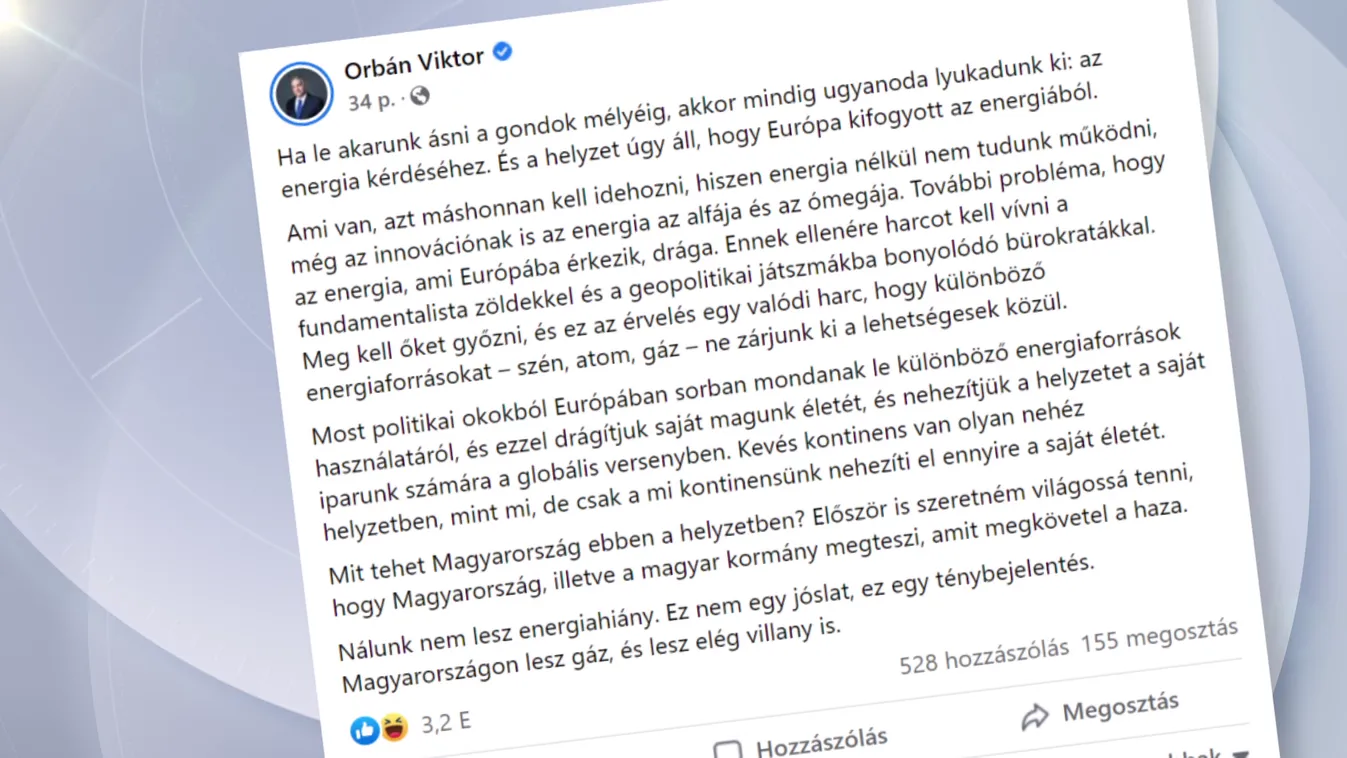 Orbán: Európa kifogyott az energiából