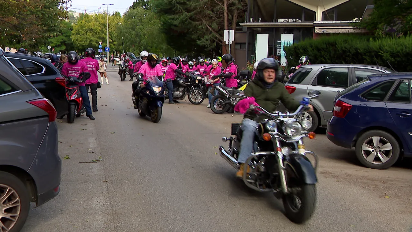 Motoros felvonulás a mellrák ellen