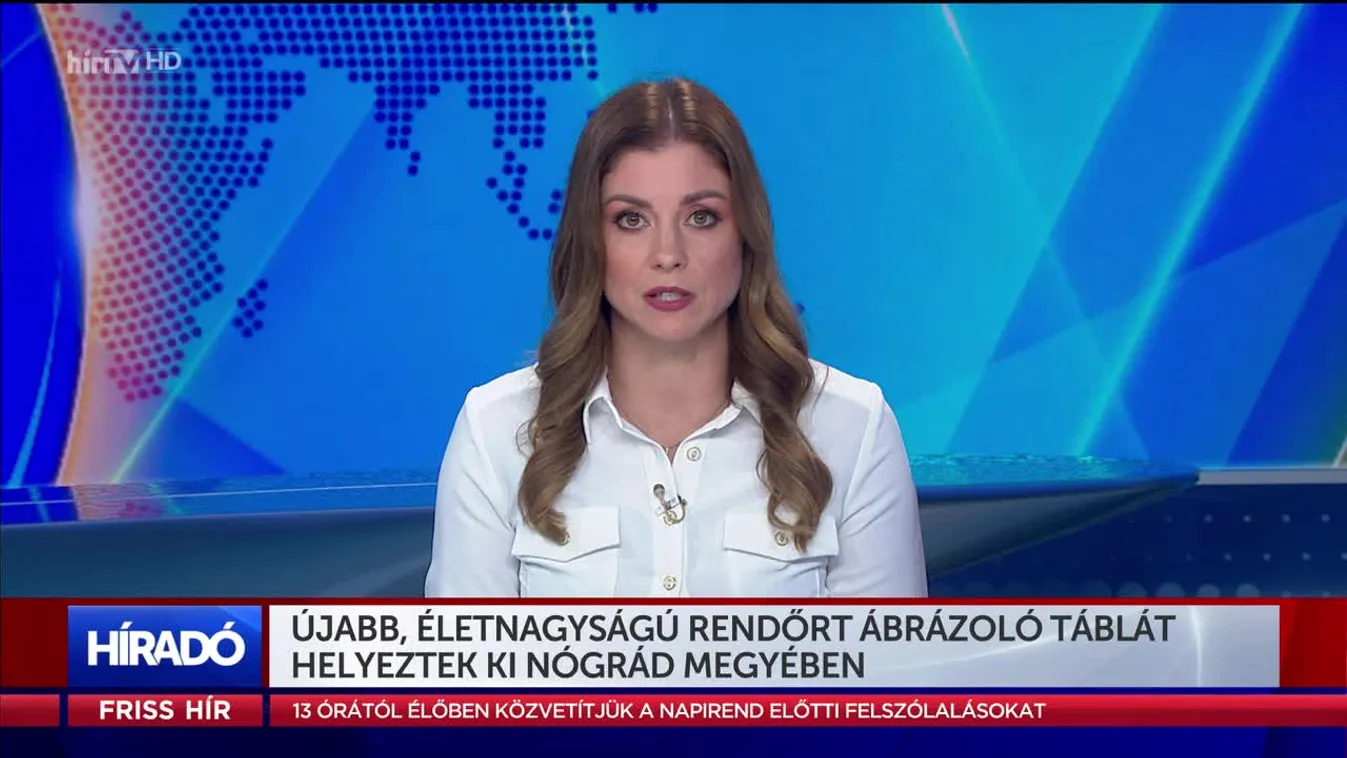 Újabb, életnagyságú rendőrt ábrázoló táblát helyeztek ki Nógrád megyében