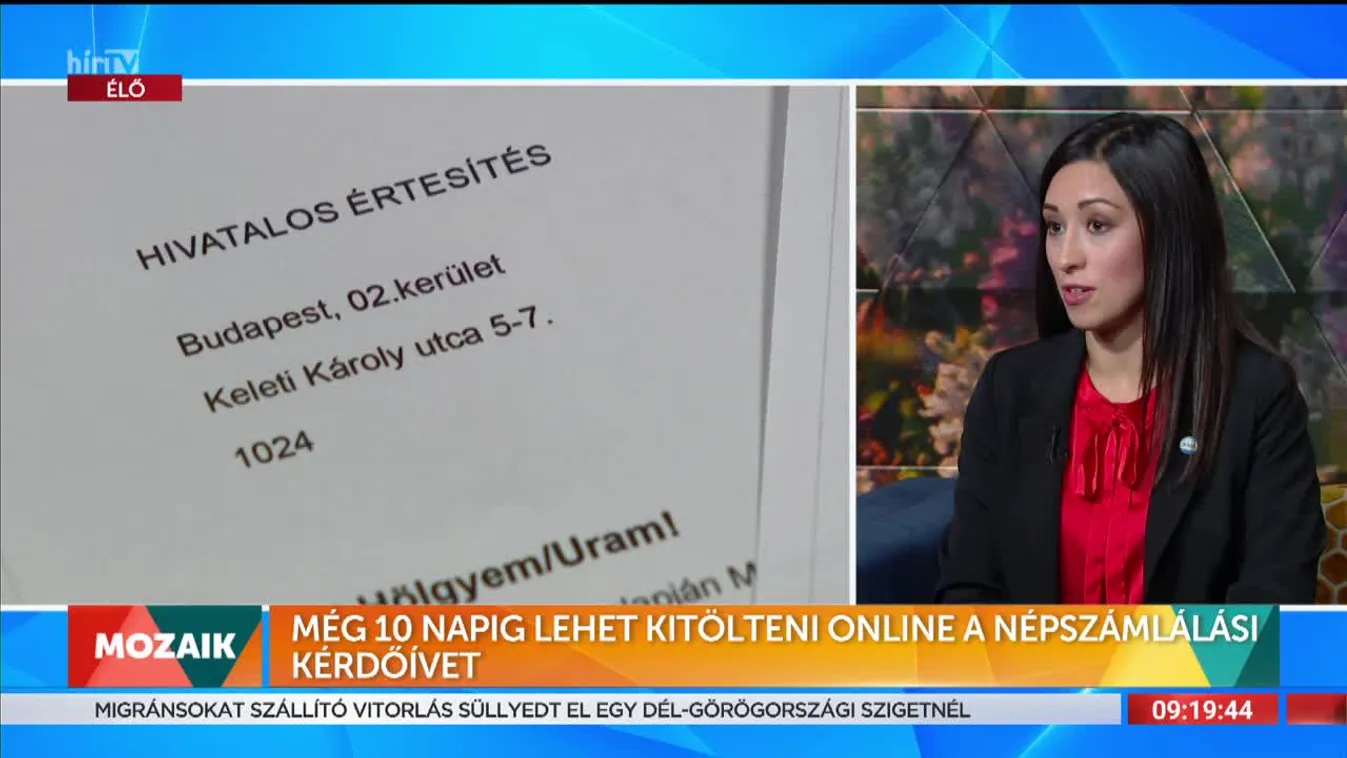 Mozaik - Még 10 napig lehet kitölteni online a népszámlálási kérdőívet (2022-10-06)