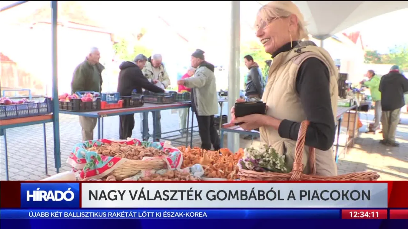 Nagy választék gombából a piacokon
