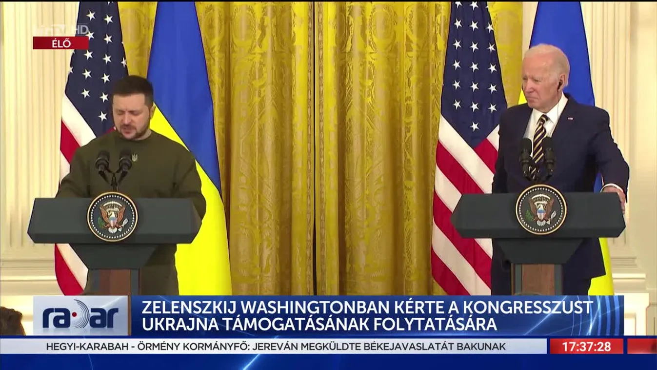 Radar - Zelenszkij Washingtonban kérte a kongresszust Ukrajna támogatásának folytatására