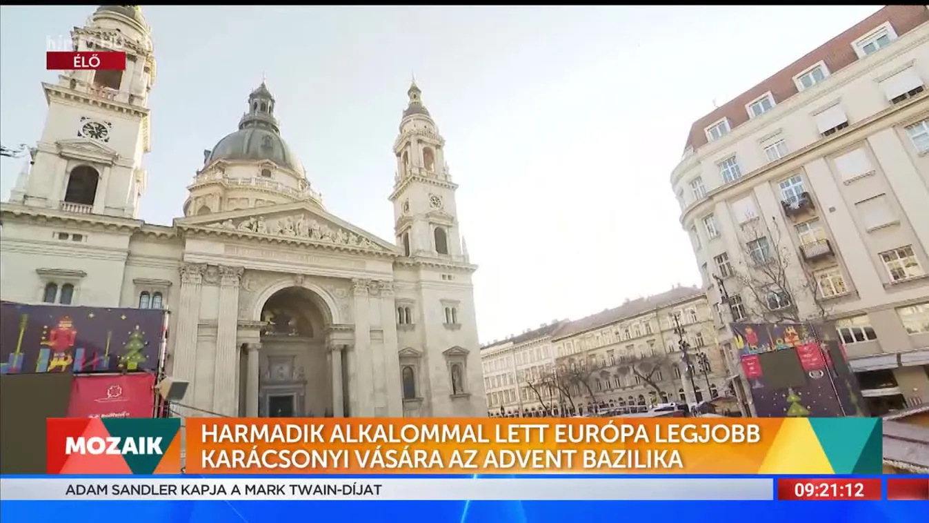 Mozaik - Harmadik alkalommal lett Európa legjobb karácsonyi vására az Advent Bazilika