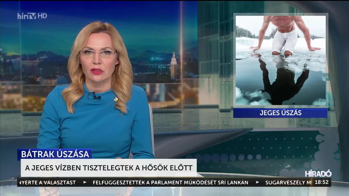 A jeges vízben tisztelegtek a hősök előtt