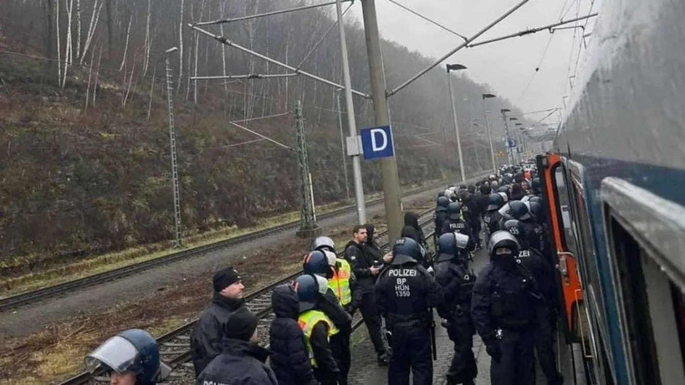 Mintegy két órán át vegzálták a Fradi szurkolóit a német rendőrök + videó