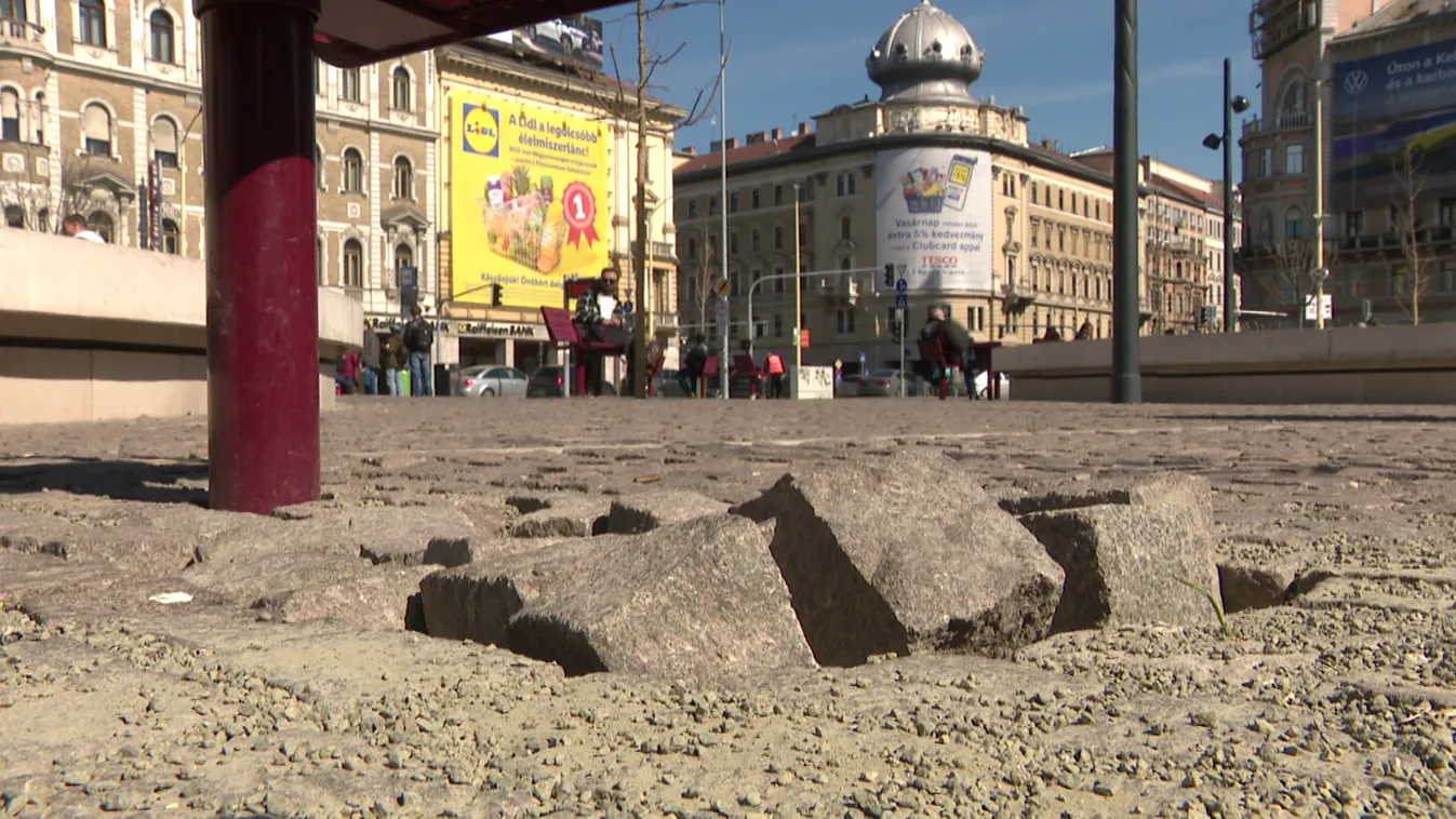 Néhány hónapot sem bírt ki a burkolat a felújított Blaha Lujza téren