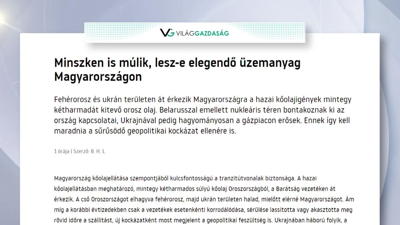 Fehéroroszországon is múlik, lesz-e elegendő üzemanyag Magyarországon