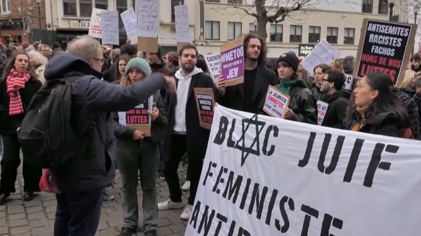 Több ezren tüntettek Brüsszelben az antiszemita incidensek ellen + videó