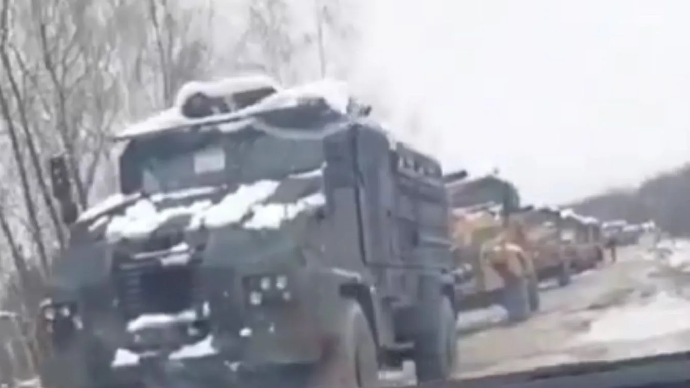 Hatalmas páncélos járművekből álló konvojt videóztak le Ukrajnában + videó