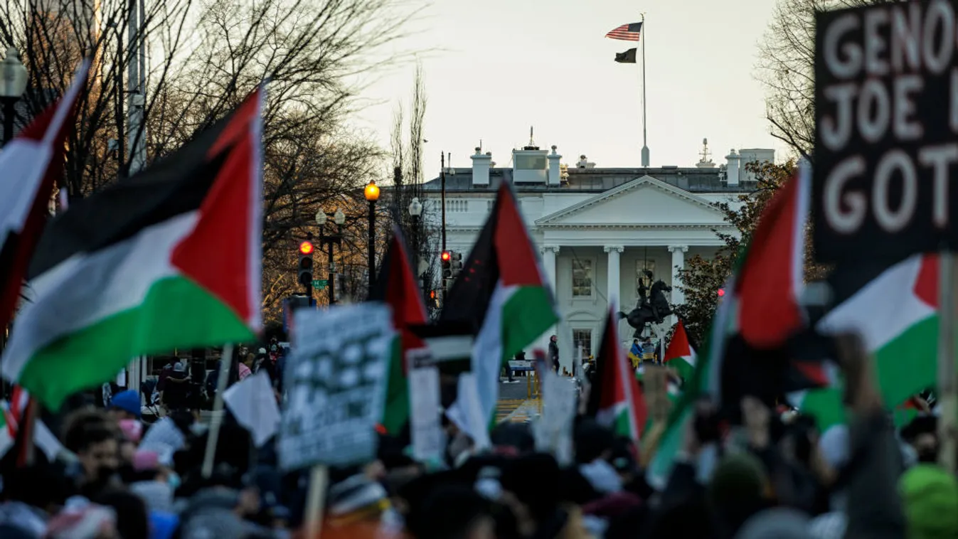 Az agresszív Izrael-ellenes tüntetők miatt evakuálták a Fehér Ház személyzetét + videó