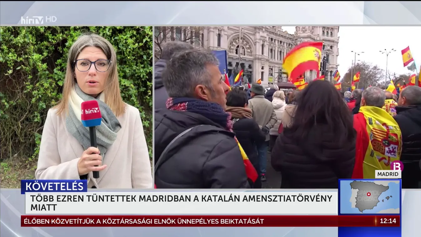 Több ezren tüntettek Madridban a katalán amensztiatörvény miatt + videó