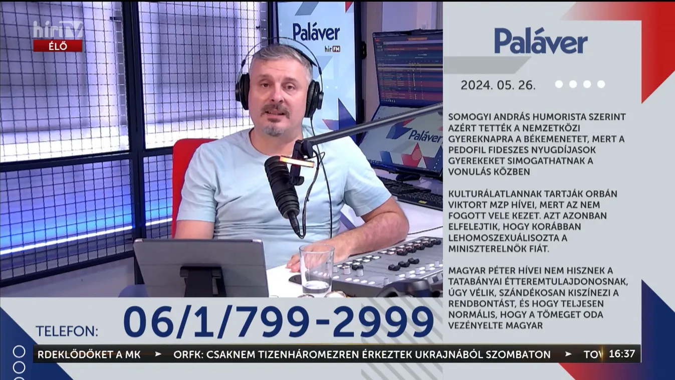 Paláver: Somogyi András humorista szerint azért tették a nemzetközi gyermeknapra a Békemenetet, mert a pedofil fideszes nyugdíjasok gyerekeket simogatnának a vonulás közben + videó