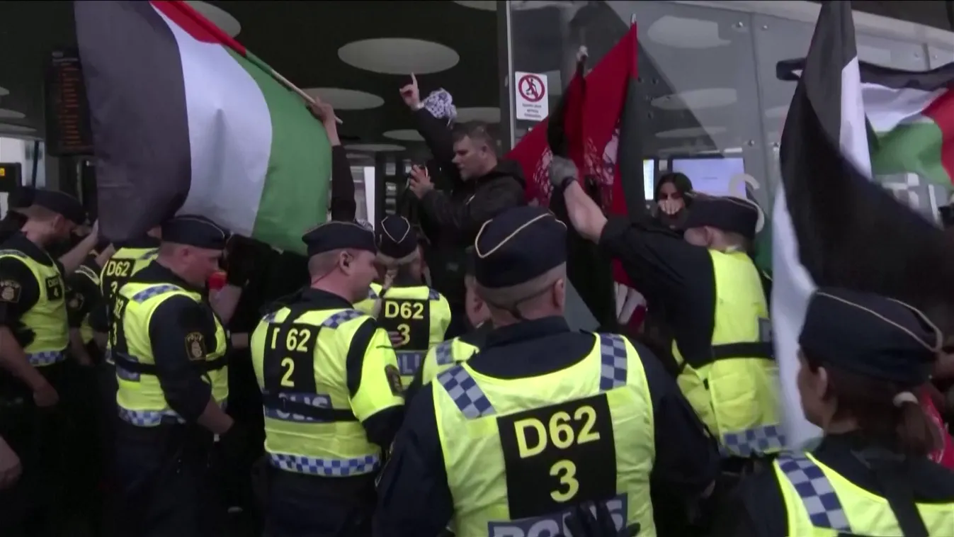 Erőszakba torkollt a palesztinpárti tüntetés az Eurovíziós Dalfesztivál második versenynapján + videó