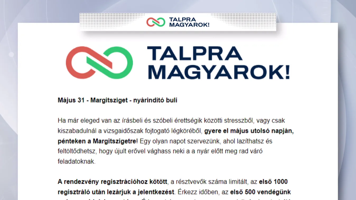 A Margitszigetre hívja a fiatalokat Magyar Péter + videó