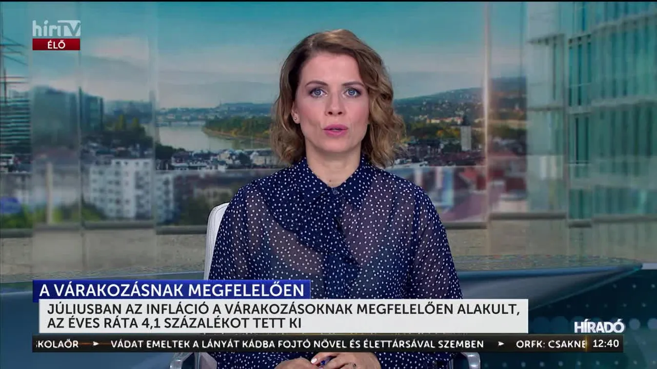 Júliusban az infláció a várakozásoknak megfelelően alakult, az éves ráta 4,1 százalékot tett ki