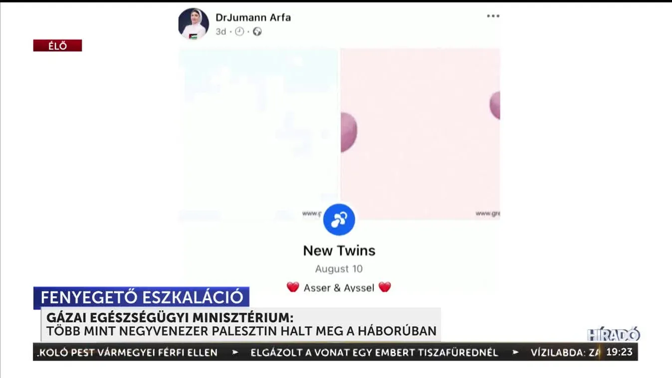 Gázai egészségügyi minisztérium: több mint negyvenezer palesztin halt meg a háborúban