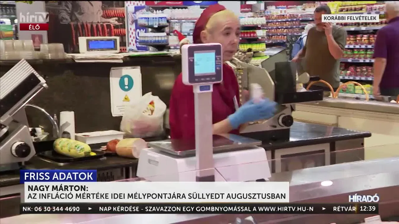 Nagy Márton: Az infláció mértéke idei mélypontjára süllyedt augusztusban