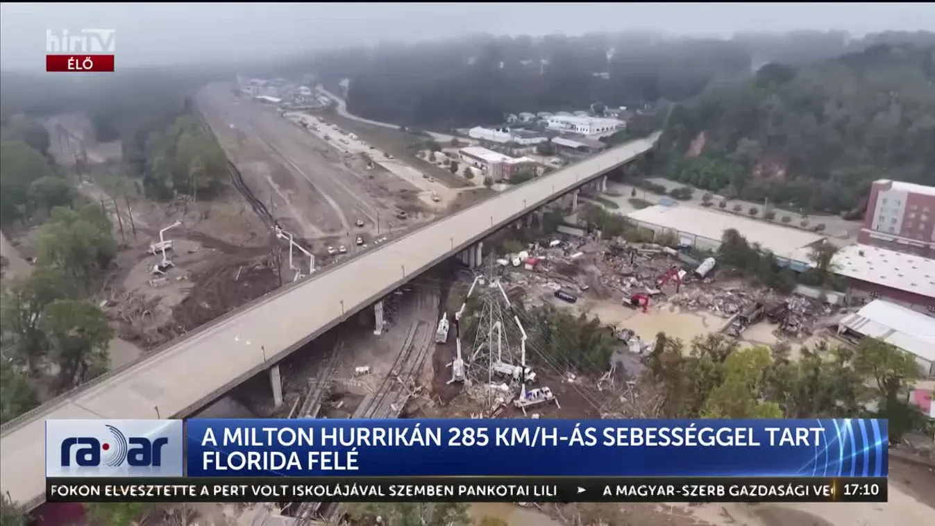 Radar - A Milton hurrikán 285 km/h-ás sebességgel tart Florida felé (2024-10-08)