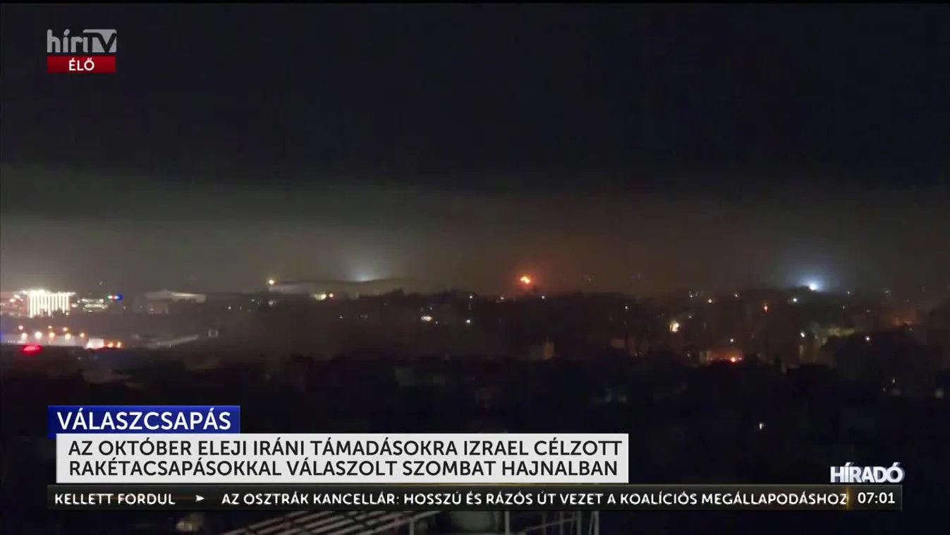 Az október eleji iráni támadásokra Izrael célzott rakétacsapásokkal válaszolt szombat hajnalban
